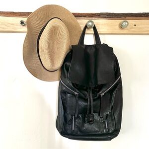 Anthropologie Leather Backpack Classic Design Soft Genuine Black